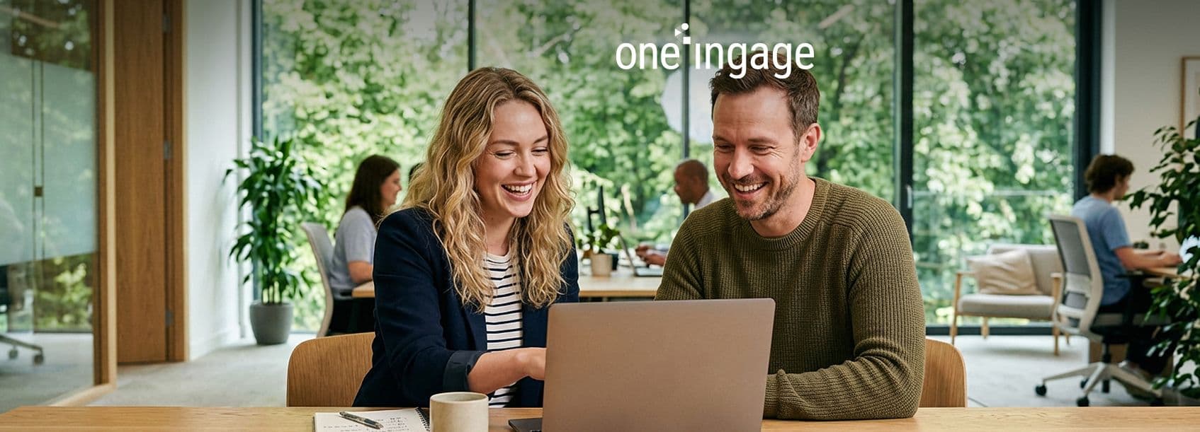 A business presentation slide displays graphs about carbon-aware advertising across multiple media channels.