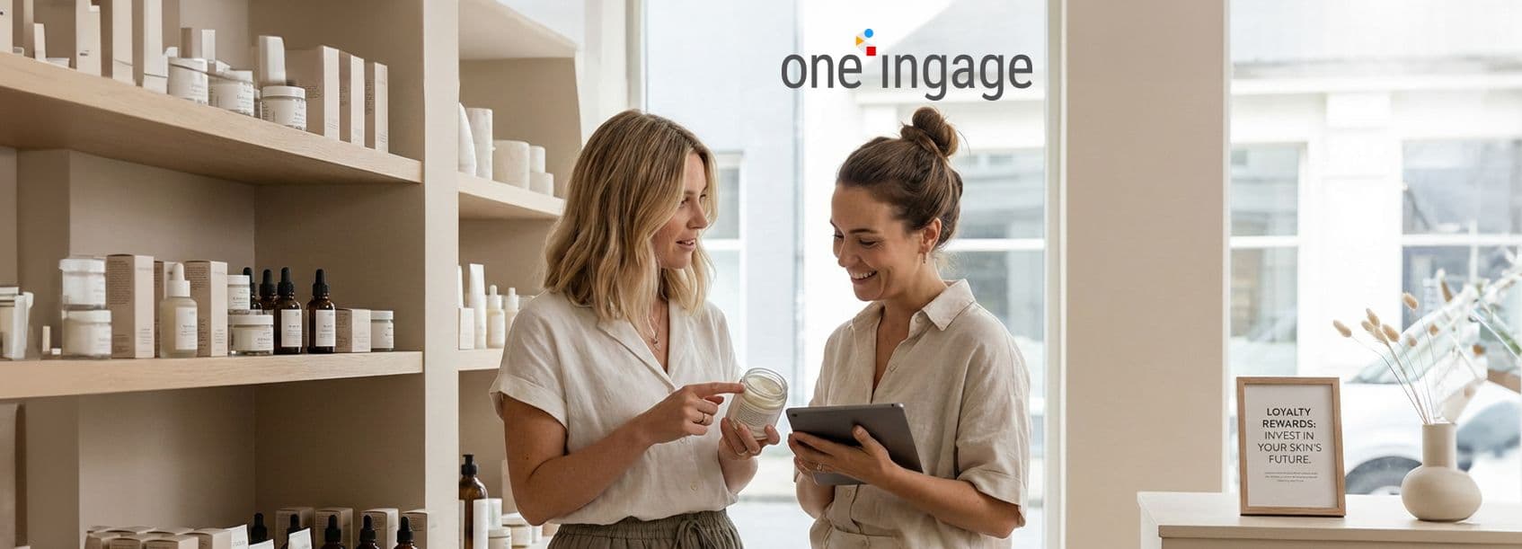 A data analyst reviews customer lifetime value charts and graphs on a large digital dashboard.