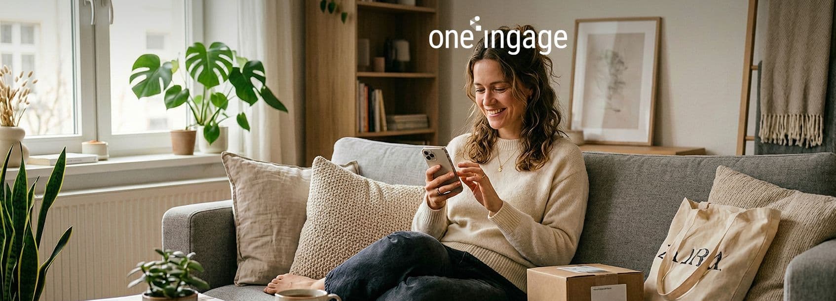 A digital marketing team reviews colorful analytics dashboards showing e-commerce performance and customer lifetime value trends on large screens.